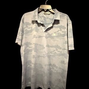 Men's Light Blue Black Clover Camo Polo Shirt